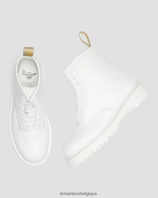 chaussure être Dr. Martens unisexe bottes végétaliennes à plateforme 1460 bex kemble mono kemble blanc 6RFZX092