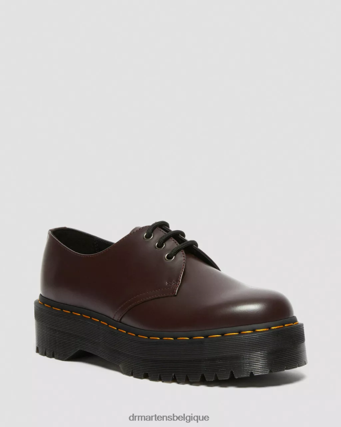 chaussure être Dr. Martens unisexe Chaussures à plateforme en cuir lisse 1461 bordeaux lisse 6RFZX0229