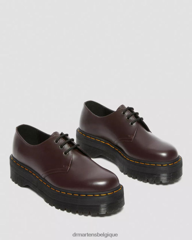 chaussure être Dr. Martens unisexe Chaussures à plateforme en cuir lisse 1461 bordeaux lisse 6RFZX0229