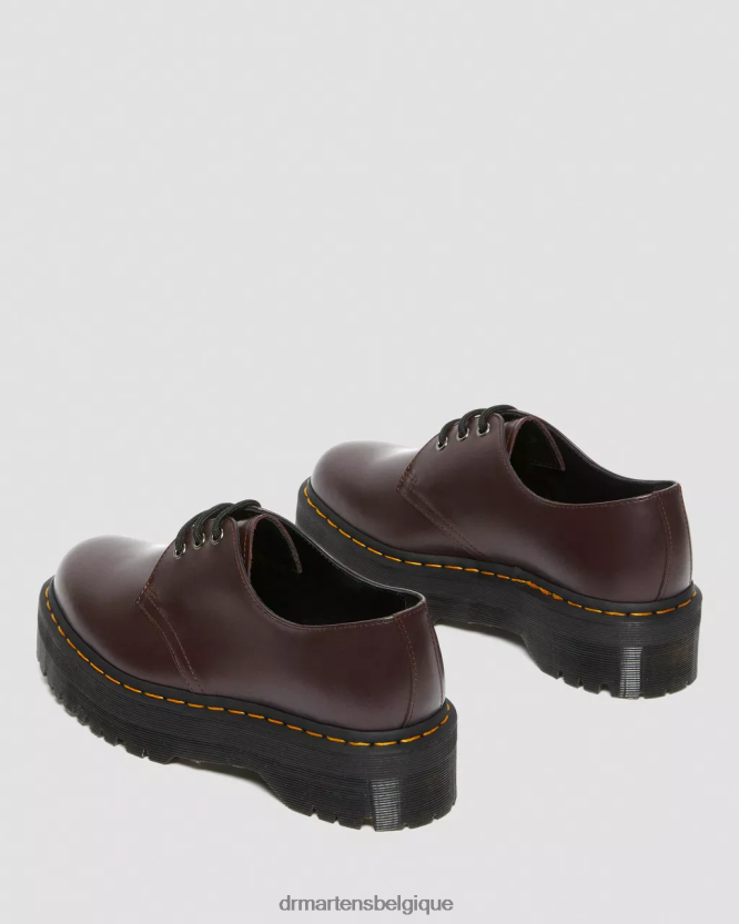 chaussure être Dr. Martens unisexe Chaussures à plateforme en cuir lisse 1461 bordeaux lisse 6RFZX0229