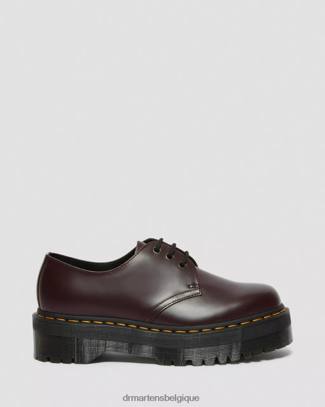 chaussure être Dr. Martens unisexe Chaussures à plateforme en cuir lisse 1461 bordeaux lisse 6RFZX0229