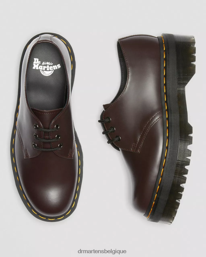 chaussure être Dr. Martens unisexe Chaussures à plateforme en cuir lisse 1461 bordeaux lisse 6RFZX0229