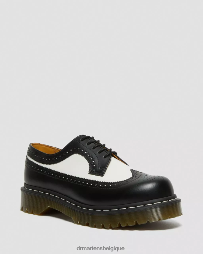 chaussure être Dr. Martens unisexe Chaussures richelieu en cuir lisse 3989 bex noir lisse 6RFZX0222