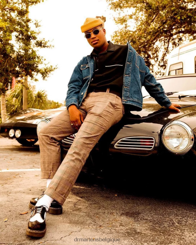 chaussure être Dr. Martens unisexe Chaussures richelieu en cuir lisse 3989 bex noir lisse 6RFZX0222