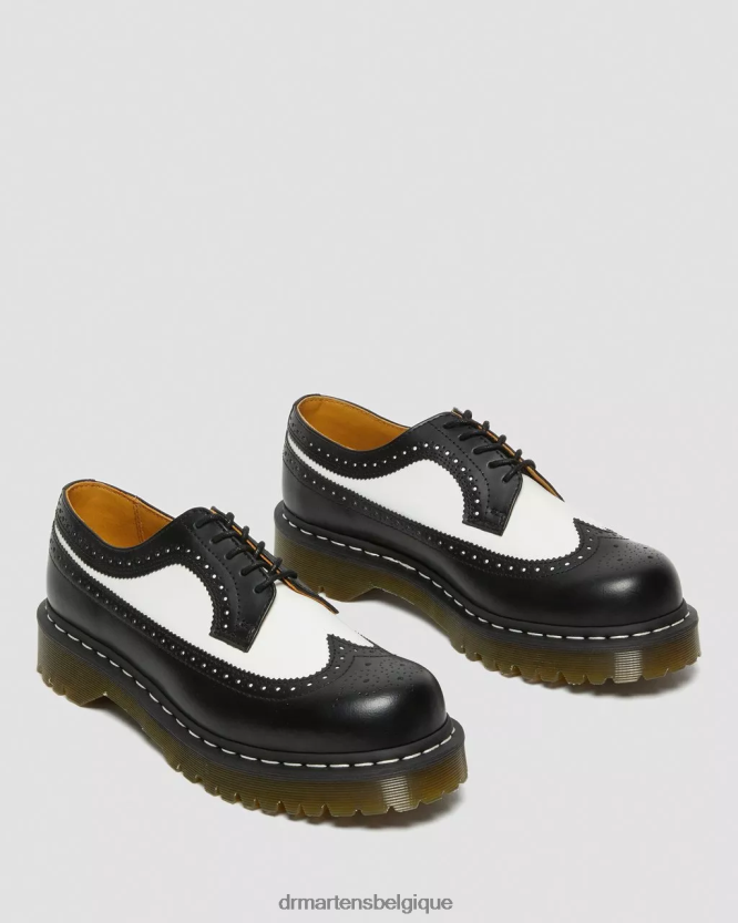 chaussure être Dr. Martens unisexe Chaussures richelieu en cuir lisse 3989 bex noir lisse 6RFZX0222