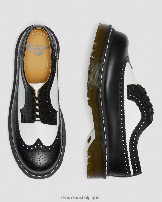 chaussure être Dr. Martens unisexe Chaussures richelieu en cuir lisse 3989 bex noir lisse 6RFZX0222