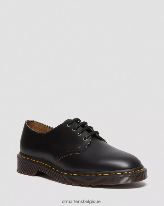 chaussure être Dr. Martens unisexe Smiths chaussures habillées en cuir lisse vintage noir vintage lisse 6RFZX0332