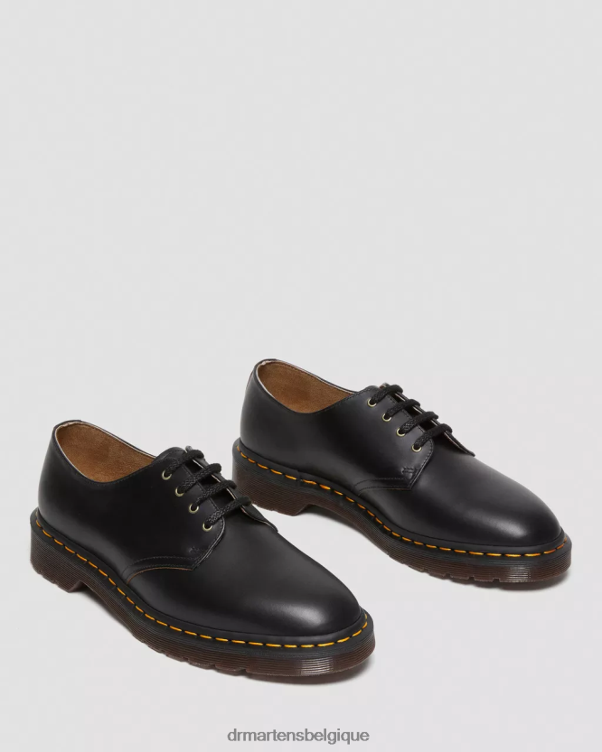 chaussure être Dr. Martens unisexe Smiths chaussures habillées en cuir lisse vintage noir vintage lisse 6RFZX0332