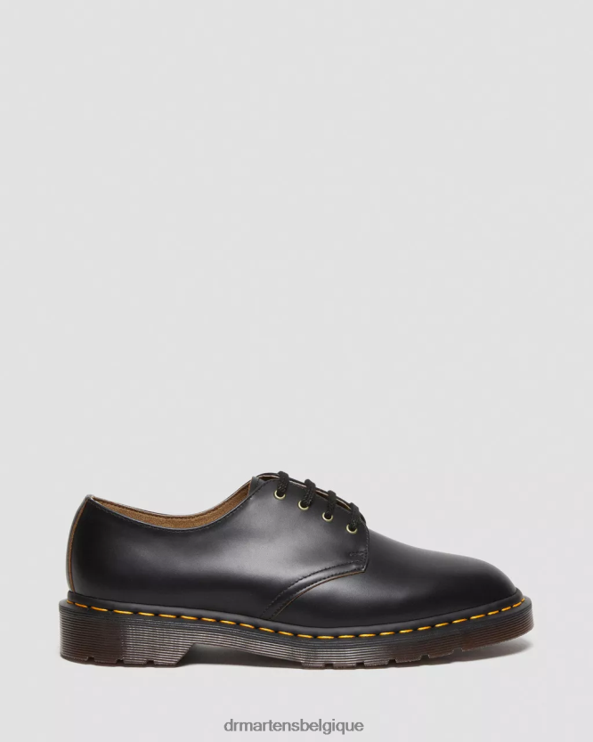 chaussure être Dr. Martens unisexe Smiths chaussures habillées en cuir lisse vintage noir vintage lisse 6RFZX0332