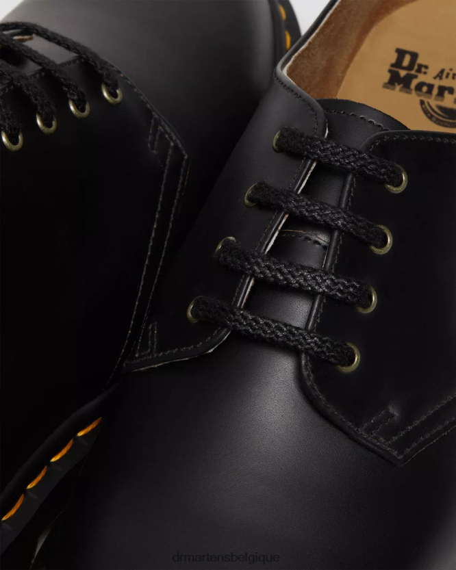 chaussure être Dr. Martens unisexe Smiths chaussures habillées en cuir lisse vintage noir vintage lisse 6RFZX0332