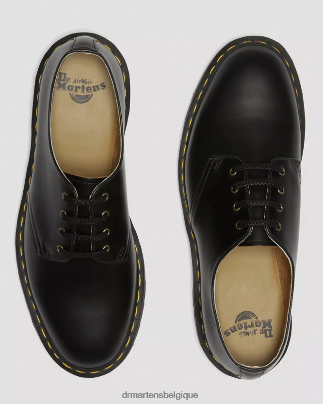 chaussure être Dr. Martens unisexe Smiths chaussures habillées en cuir lisse vintage noir vintage lisse 6RFZX0332