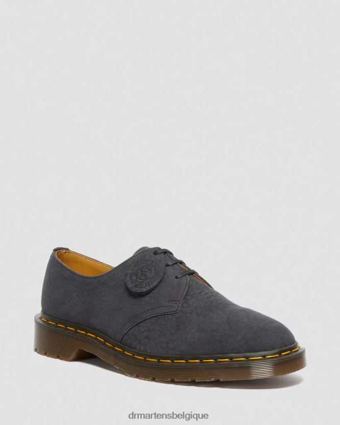 chaussure être Dr. Martens unisexe 1461 chaussures richelieu en cuir nubuck fabriquées en Angleterre noir 6RFZX0331