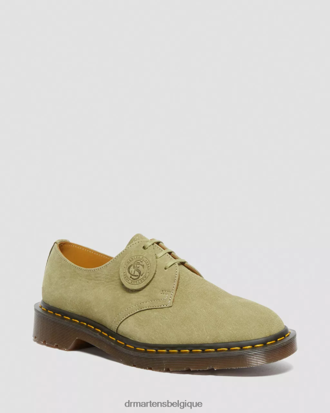 chaussure être Dr. Martens unisexe 1461 chaussures richelieu en cuir nubuck fabriquées en Angleterre vert 6RFZX0321
