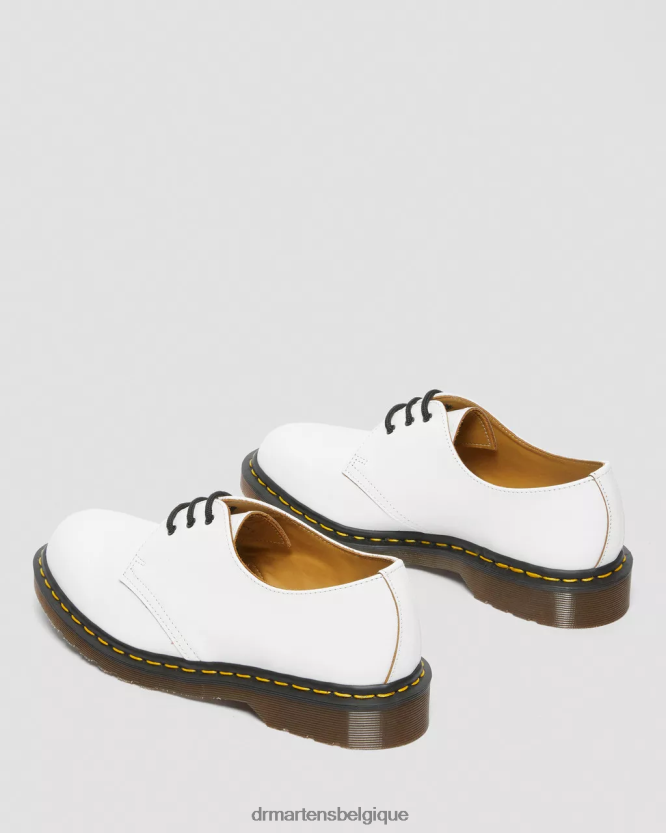 chaussure être Dr. Martens unisexe 1461 vintage fabriqué en Angleterre chaussures oxford quilon blanc 6RFZX0312