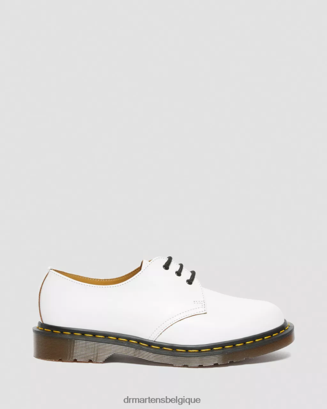 chaussure être Dr. Martens unisexe 1461 vintage fabriqué en Angleterre chaussures oxford quilon blanc 6RFZX0312