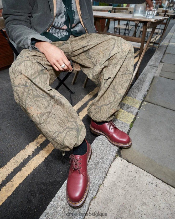 chaussure être Dr. Martens unisexe 1461 vintage fabriqué en Angleterre chaussures oxford quilon rouge 6RFZX0283