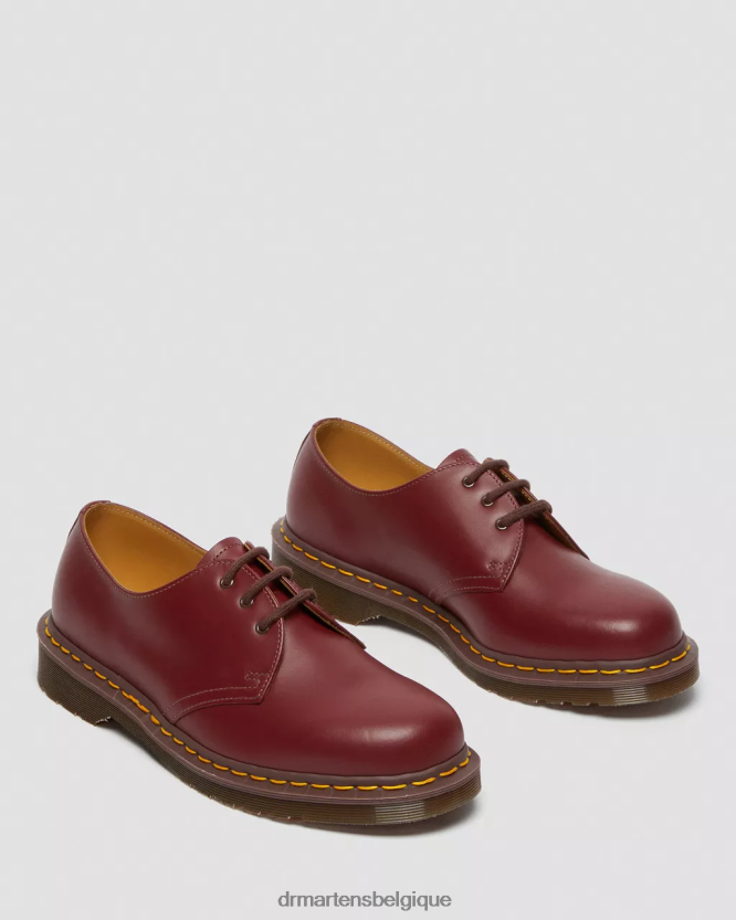 chaussure être Dr. Martens unisexe 1461 vintage fabriqué en Angleterre chaussures oxford quilon rouge 6RFZX0283