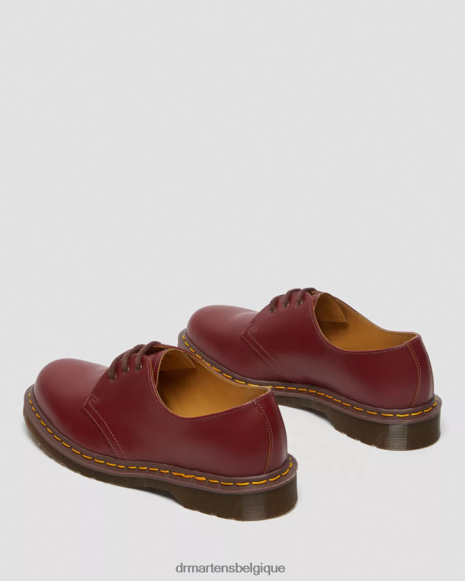 chaussure être Dr. Martens unisexe 1461 vintage fabriqué en Angleterre chaussures oxford quilon rouge 6RFZX0283