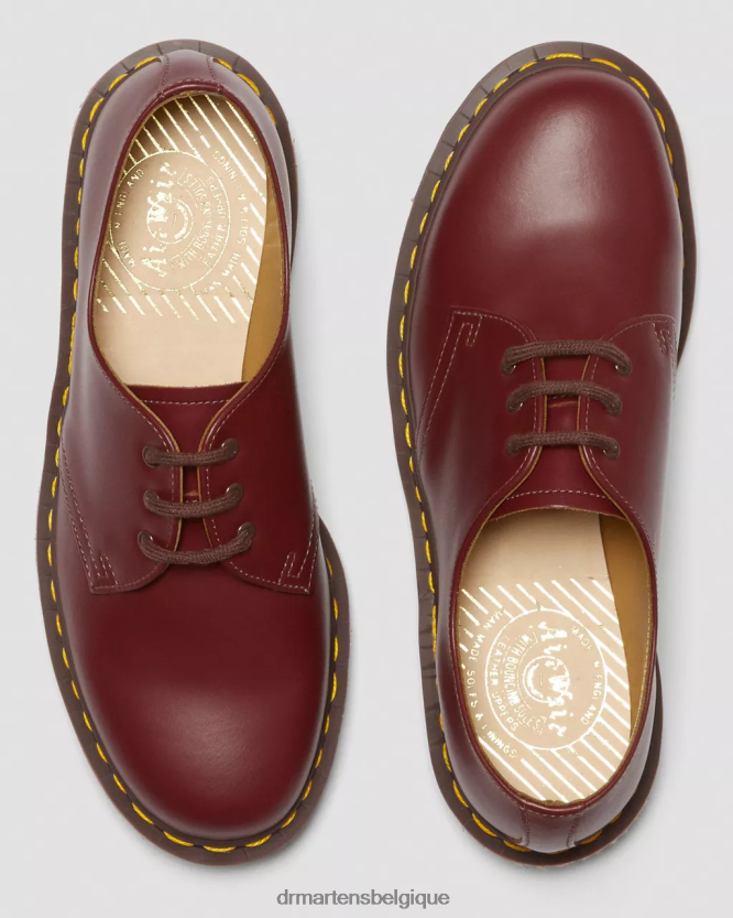 chaussure être Dr. Martens unisexe 1461 vintage fabriqué en Angleterre chaussures oxford quilon rouge 6RFZX0283