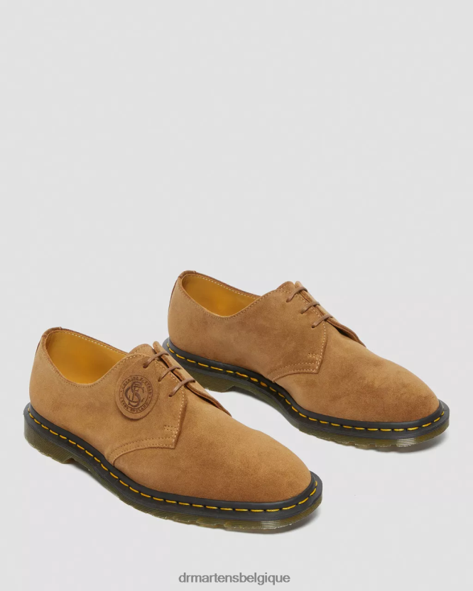chaussure être Dr. Martens unisexe Archie II - Chaussures Oxford en daim fabriquées en Angleterre daim de veau repello beige foncé mb 6RFZX0333