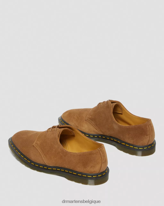 chaussure être Dr. Martens unisexe Archie II - Chaussures Oxford en daim fabriquées en Angleterre daim de veau repello beige foncé mb 6RFZX0333