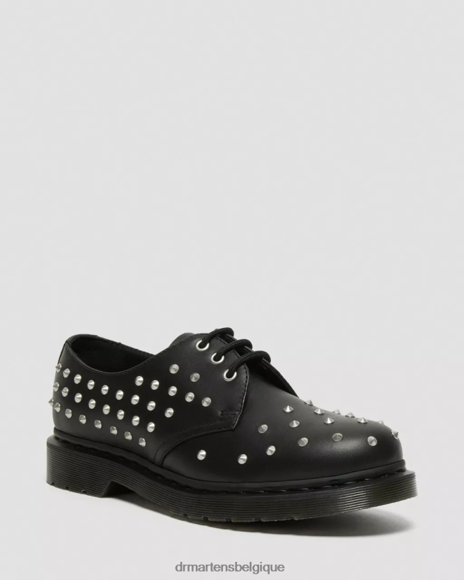 chaussure être Dr. Martens unisexe Chaussures richelieu en cuir Wanama 1461 à clous wanama noir 6RFZX0308