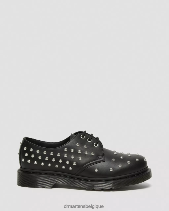 chaussure être Dr. Martens unisexe Chaussures richelieu en cuir Wanama 1461 à clous wanama noir 6RFZX0308