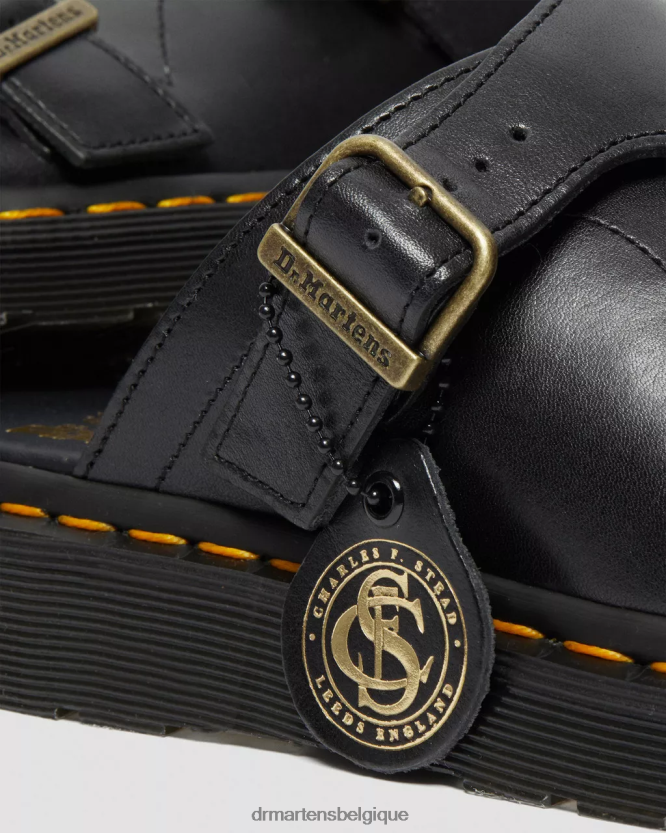 chaussure être Dr. Martens unisexe Dayne Made In England - Sandales à enfiler en cuir noir 6RFZX0358