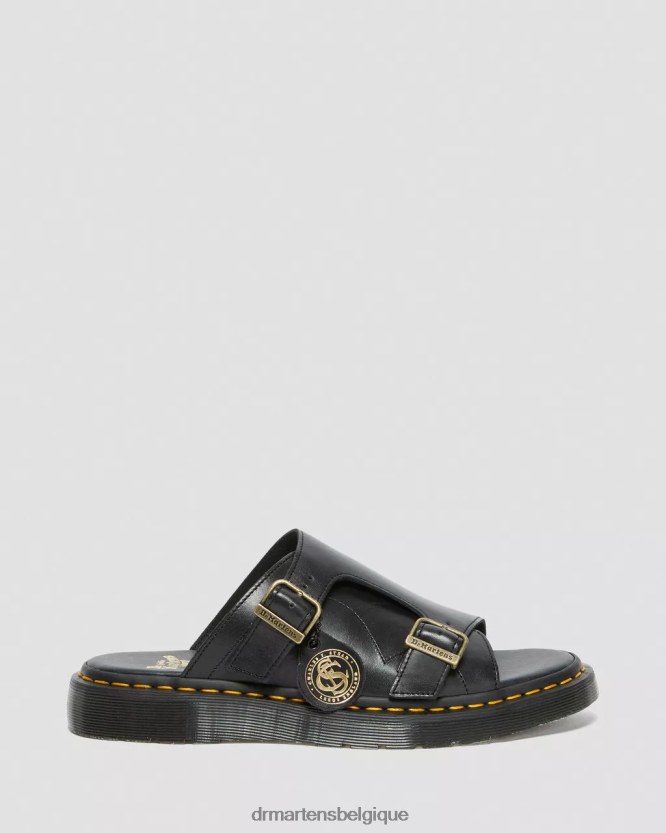 chaussure être Dr. Martens unisexe Dayne Made In England - Sandales à enfiler en cuir noir 6RFZX0358