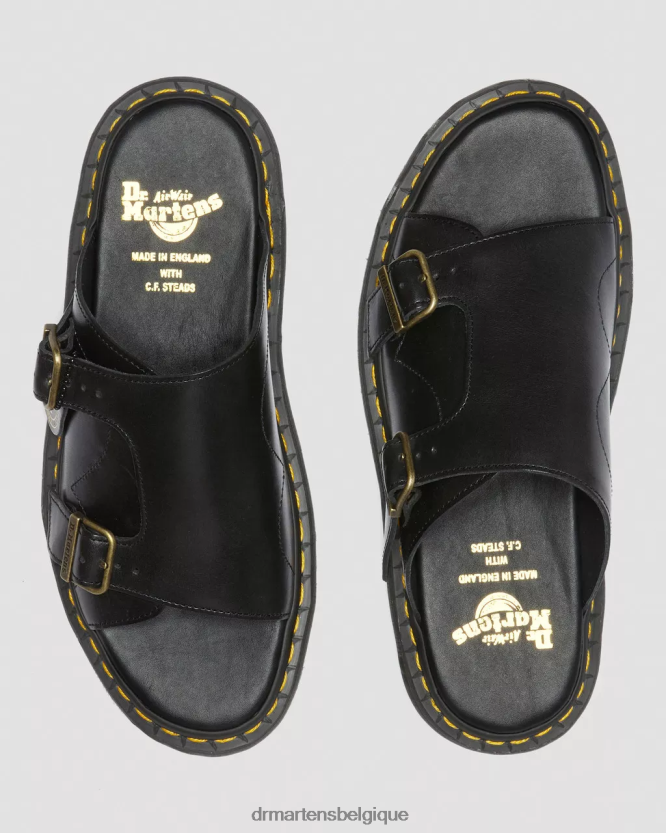 chaussure être Dr. Martens unisexe Dayne Made In England - Sandales à enfiler en cuir noir 6RFZX0358