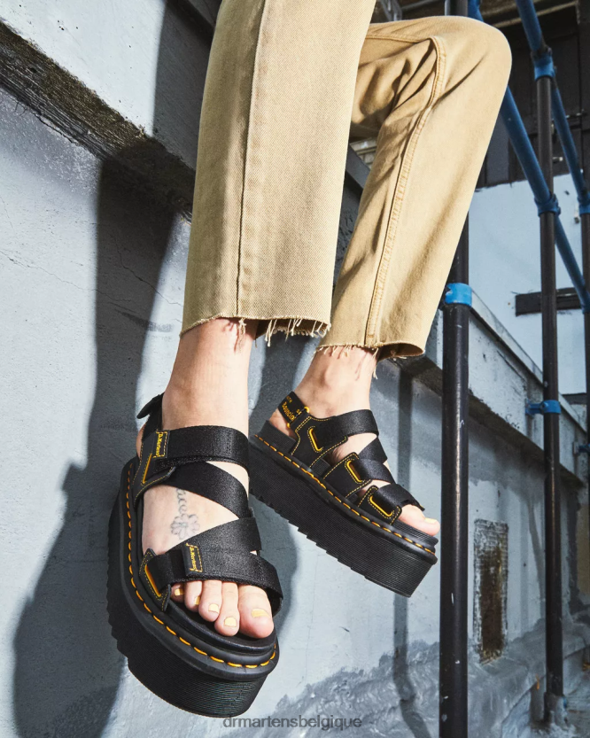 chaussure être Dr. Martens unisexe kimber - sandales à plateforme et bride à logo hydro noir 6RFZX0269