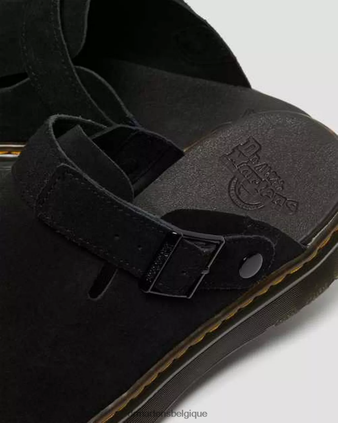 chaussure être Dr. Martens unisexe mules décontractées à bride arrière en daim Carlson daim noir 6RFZX0349