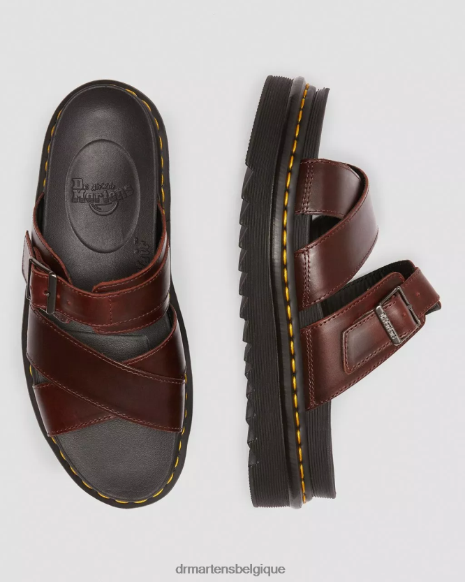 chaussure être Dr. Martens unisexe ryker - sandales à brides en cuir brando marron 6RFZX0359