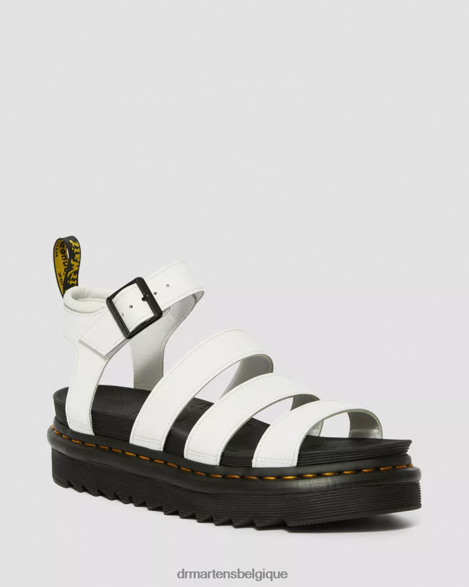 chaussure être Dr. Martens unisexe sandales à brides en cuir Blaire Hydro hydroélectrique blanc 6RFZX0255