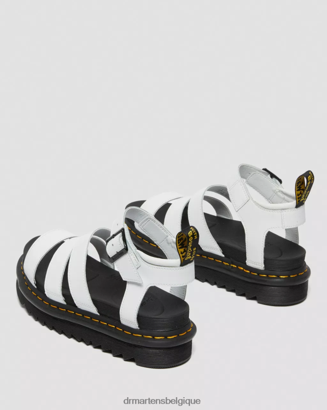 chaussure être Dr. Martens unisexe sandales à brides en cuir Blaire Hydro hydroélectrique blanc 6RFZX0255