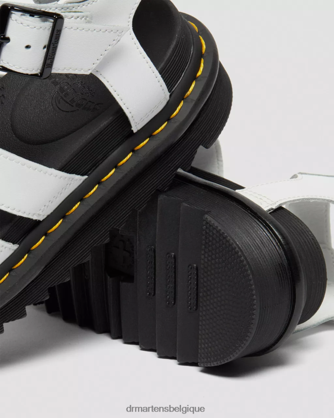 chaussure être Dr. Martens unisexe sandales à brides en cuir Blaire Hydro hydroélectrique blanc 6RFZX0255