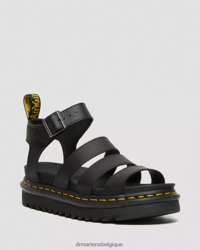 chaussure être Dr. Martens unisexe sandales à brides en cuir Blaire Hydro hydro noir 6RFZX0242