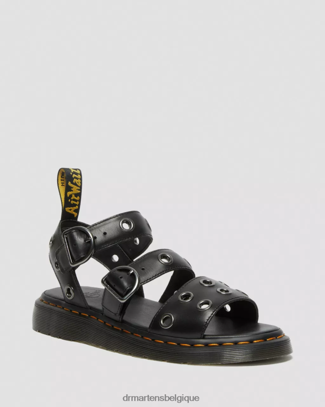 chaussure être Dr. Martens unisexe sandales en cuir brando à détails griffons brando noir 6RFZX0356