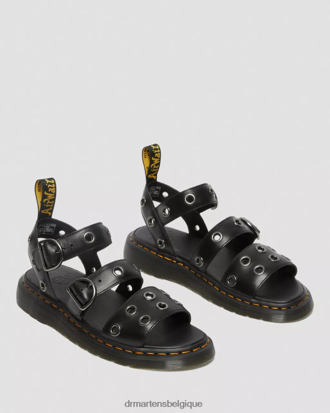 chaussure être Dr. Martens unisexe sandales en cuir brando à détails griffons brando noir 6RFZX0356