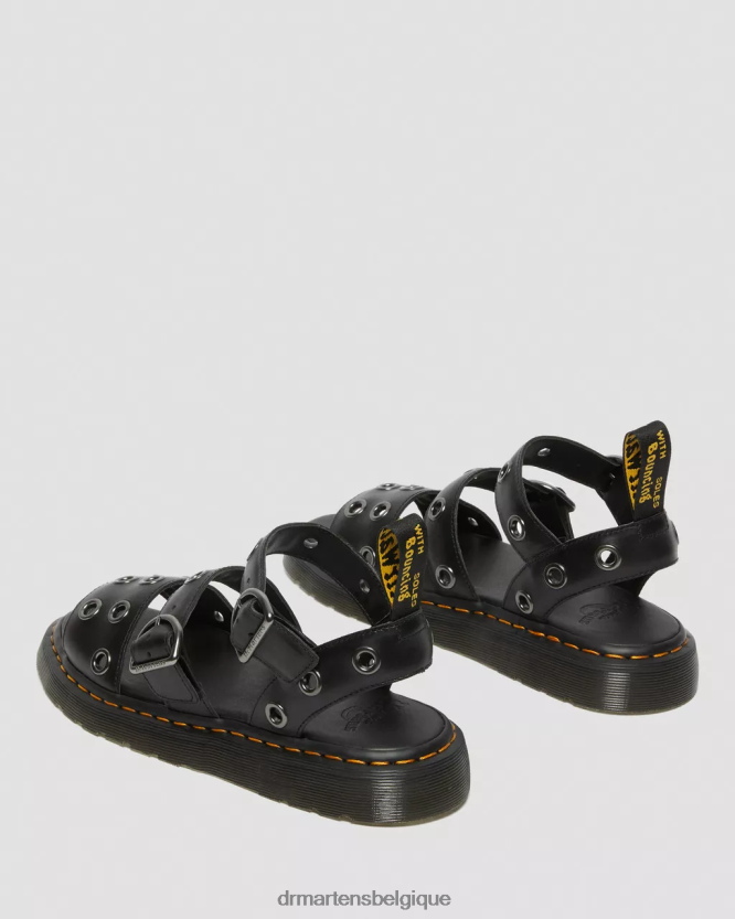 chaussure être Dr. Martens unisexe sandales en cuir brando à détails griffons brando noir 6RFZX0356