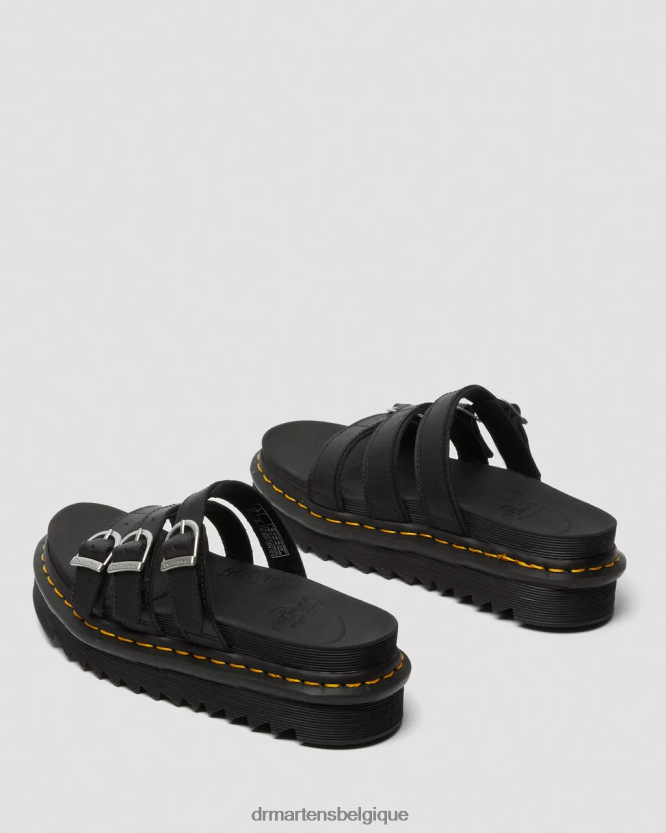 chaussure être Dr. Martens unisexe sandales à enfiler en cuir Blaire hydro noir 6RFZX0259