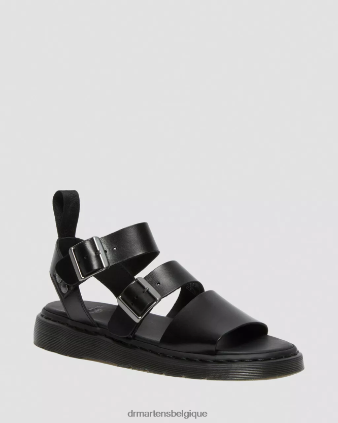 chaussure être Dr. Martens unisexe sandales spartiates en cuir gryphon brando brando noir 6RFZX0348