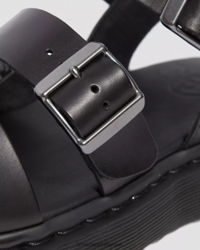 chaussure être Dr. Martens unisexe sandales spartiates en cuir gryphon brando brando noir 6RFZX0348