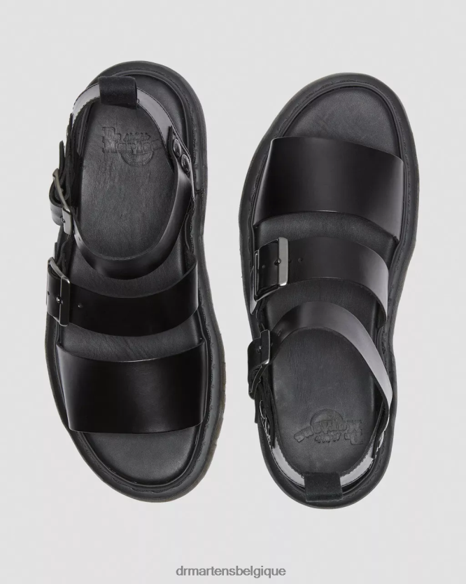 chaussure être Dr. Martens unisexe sandales spartiates en cuir gryphon brando brando noir 6RFZX0348