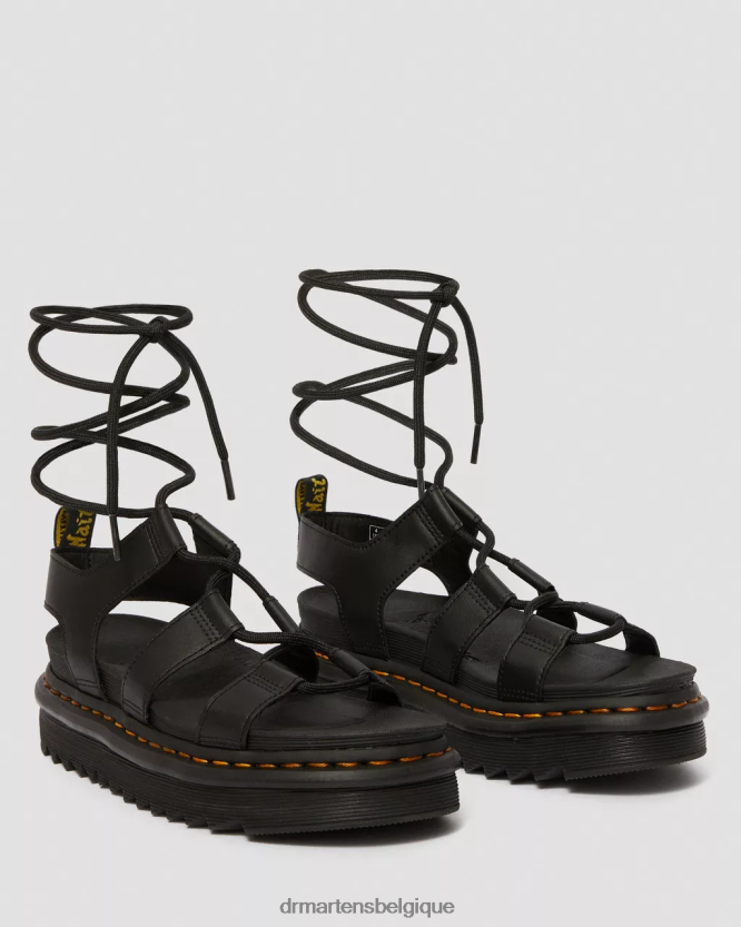 chaussure être Dr. Martens unisexe sandales spartiates en cuir nartilla hydro noir 6RFZX0253