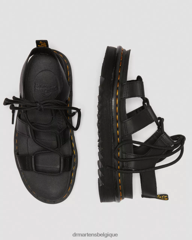 chaussure être Dr. Martens unisexe sandales spartiates en cuir nartilla hydro noir 6RFZX0253