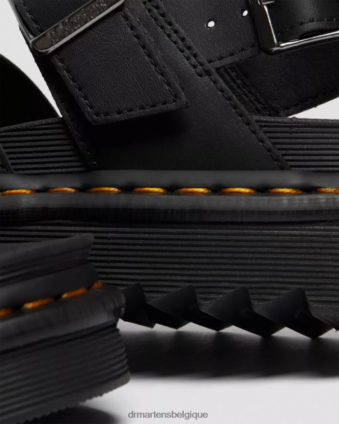 chaussure être Dr. Martens unisexe sandales voss ii à brides en cuir hydro noir 6RFZX0247
