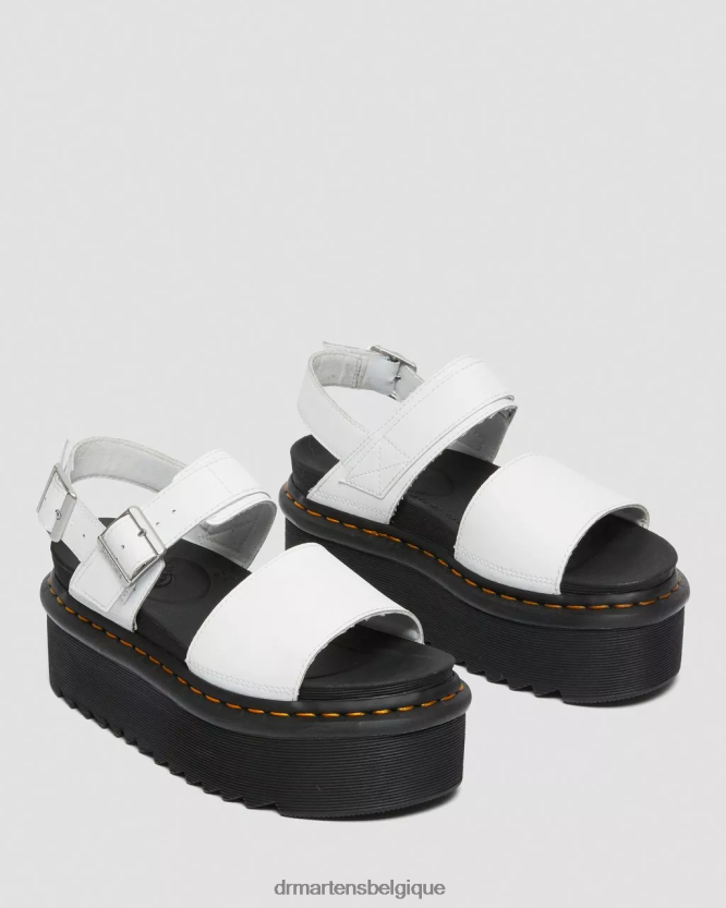 chaussure être Dr. Martens unisexe voss - sandales à plateforme et brides en cuir hydroélectrique blanc 6RFZX0270