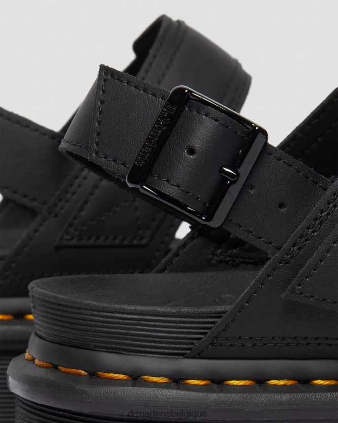 chaussure être Dr. Martens unisexe voss - sandales à plateforme et brides en cuir hydro noir 6RFZX0250